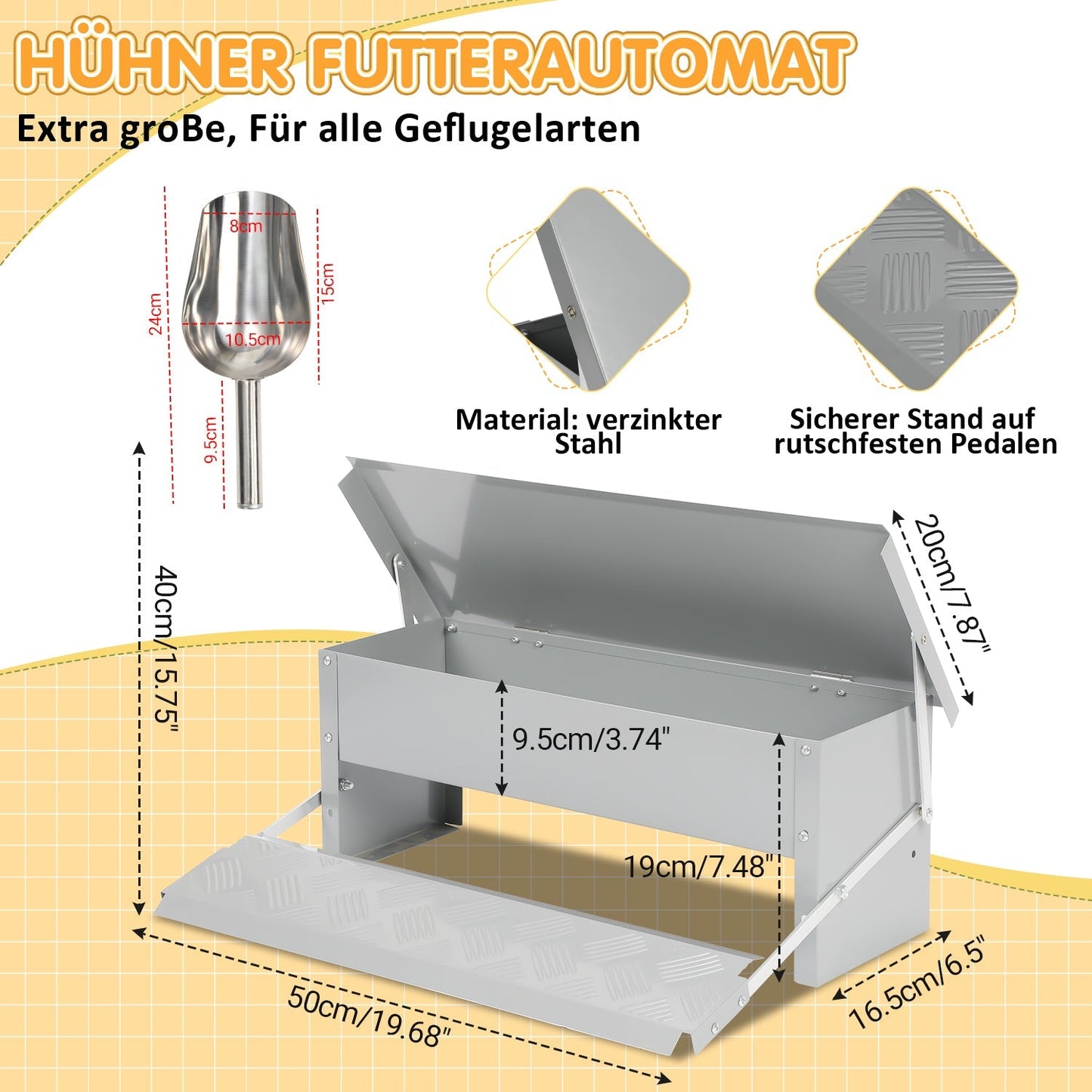 Futterautomat Futterspender mit Handschuhe 5kg | Brehn