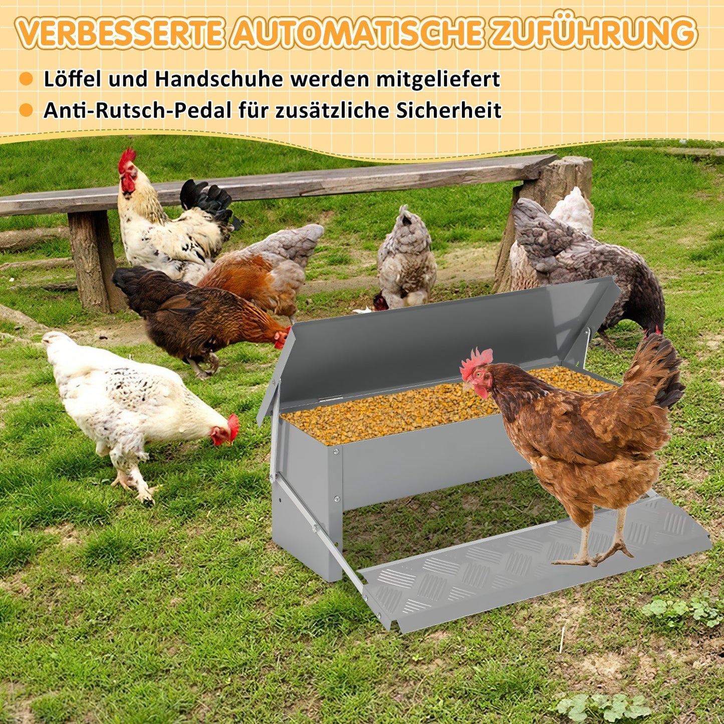 Futterautomat Futterspender mit Handschuhe 5kg | Brehn