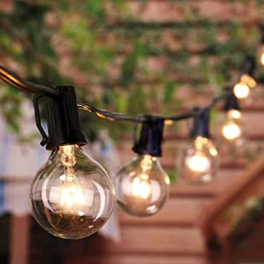 25FT Globus Lichterkette mit Glühbirnen für Innen/Außen wasserdicht anschlussfähige hängende Lichter für Garten Veranda Balkon Party Dekor | Brehn