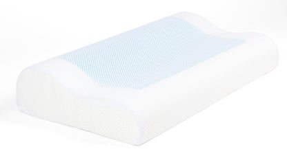 SNAPNAP Gel-Schaum-Kissen mit Kopfmulde + Kühlgel-Pads, 50 x 30 cm, Höhe 10 cm, ergonomisch und hypoallergen | Brehn