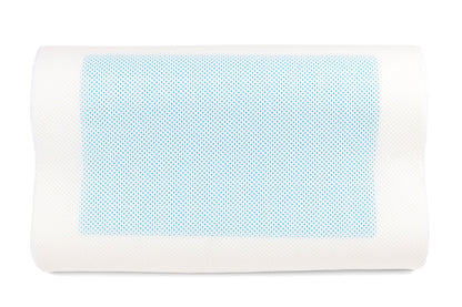 SNAPNAP Gel-Schaum-Kissen mit Kopfmulde + Kühlgel-Pads, 50 x 30 cm, Höhe 10 cm, ergonomisch und hypoallergen | Brehn