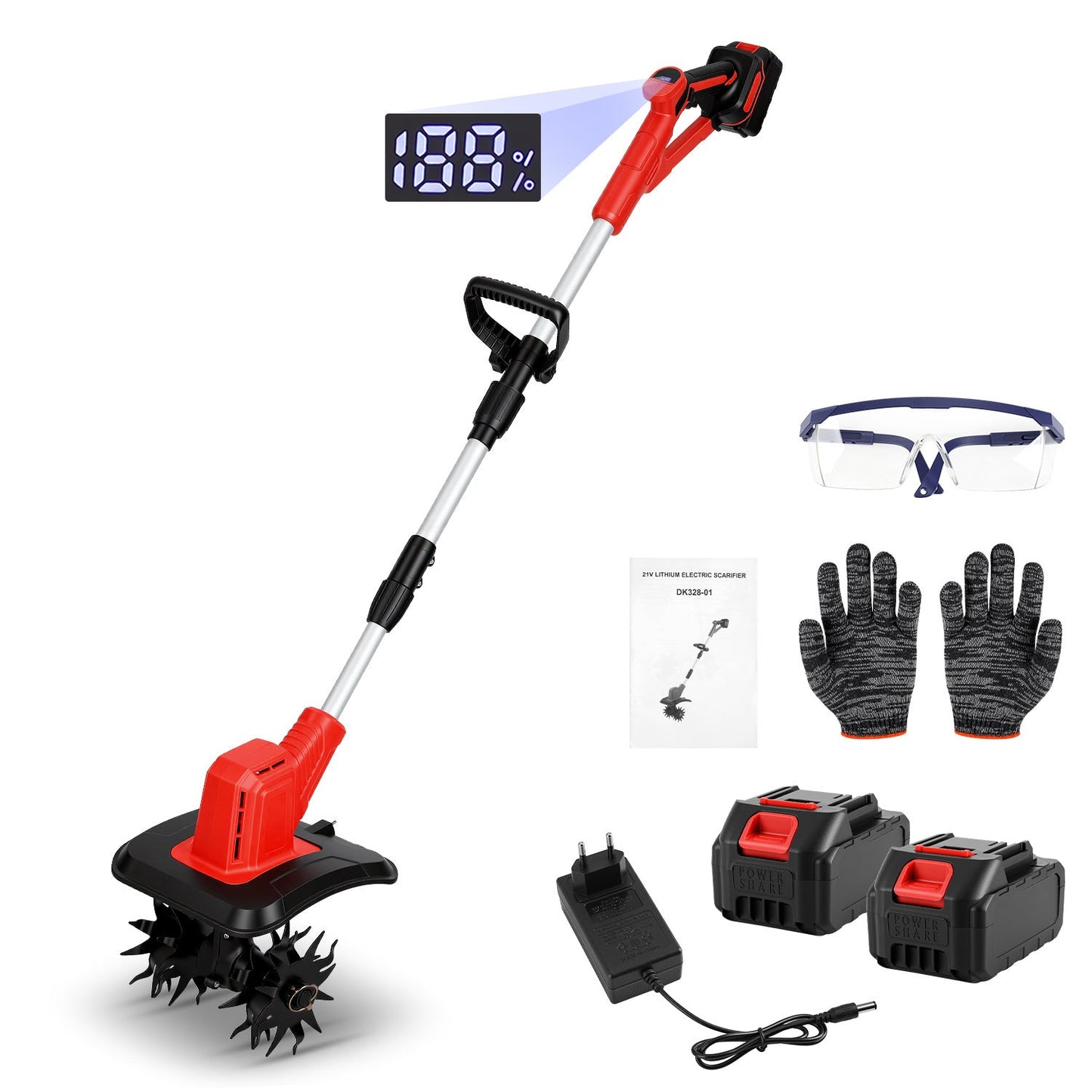400W Akku Gartenfräse mit 2 Akkus Tragbar | Brehn