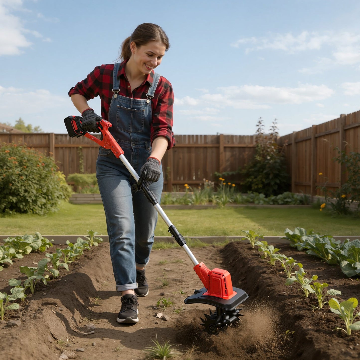400W Akku Gartenfräse mit 2 Akkus Tragbar | Brehn