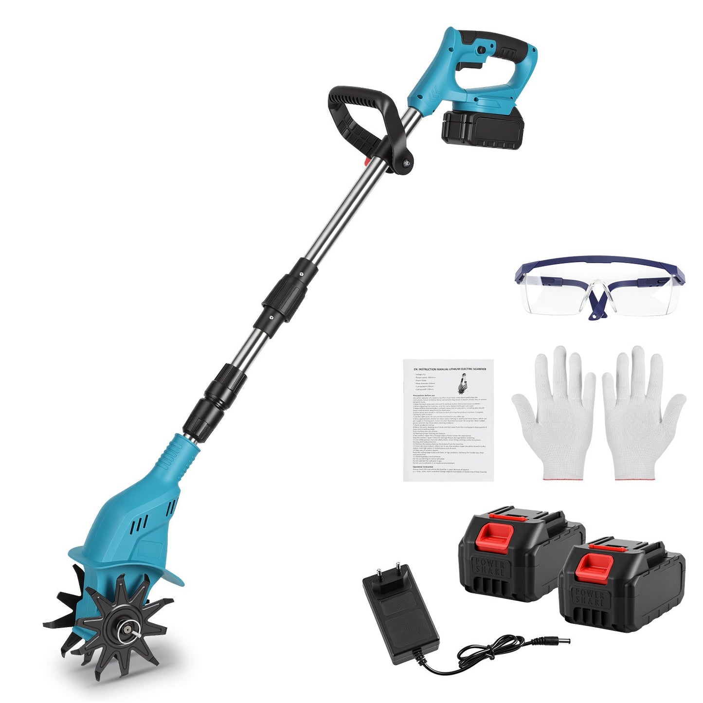 550W Akku Gartenfräse mit 2 Akkus Tragbar | Brehn