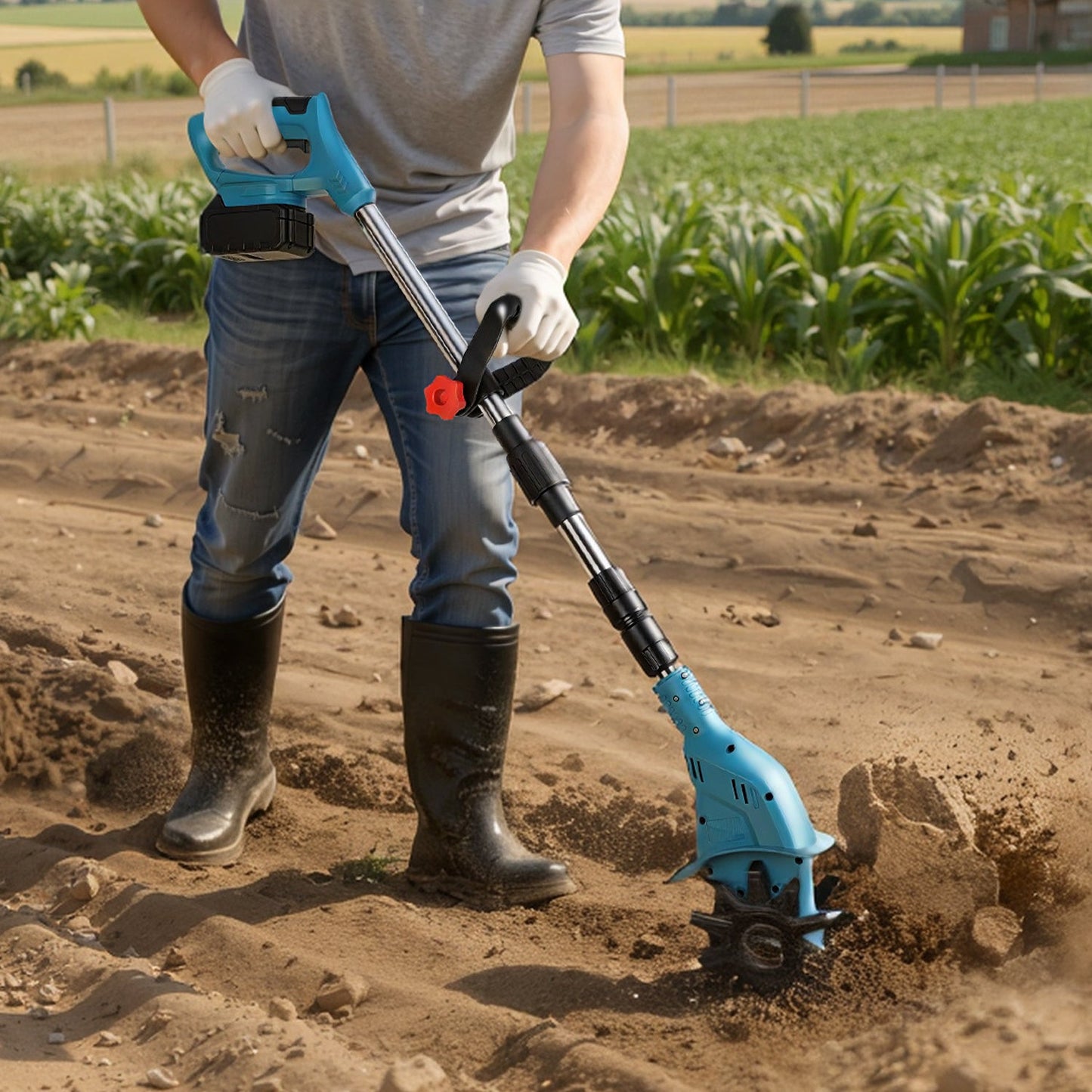 550W Akku Gartenfräse mit 2 Akkus Tragbar | Brehn