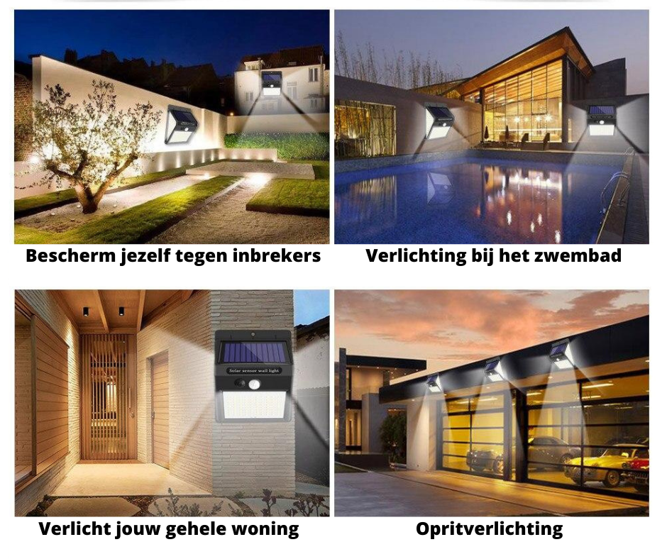 Starke Solar-LED-Bewegungsmelderlampe - Helles Licht ohne Kabel | Brehn