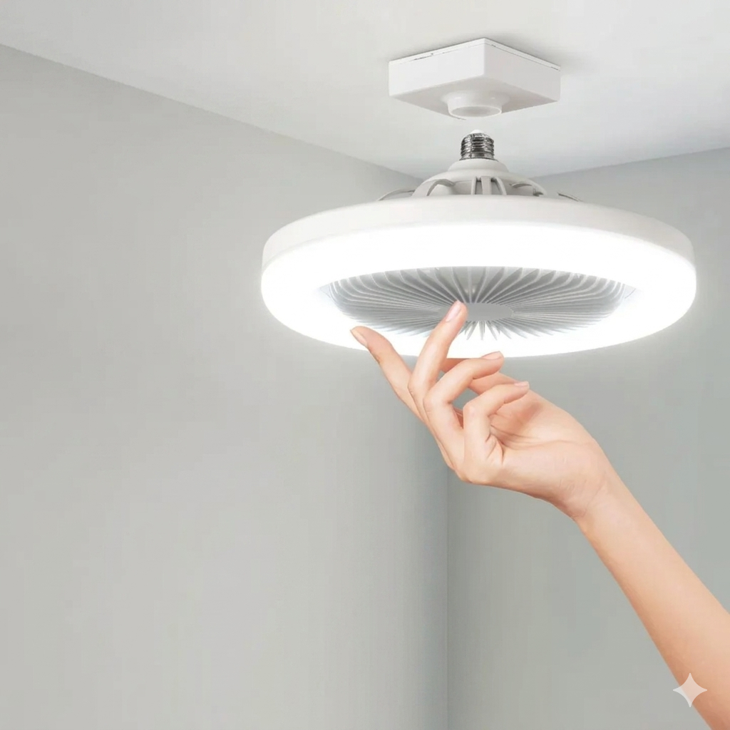 LED-Deckenventilator zur Schraubmontage – Kein Elektriker erforderlich, mit Fernbedienung | Brehn