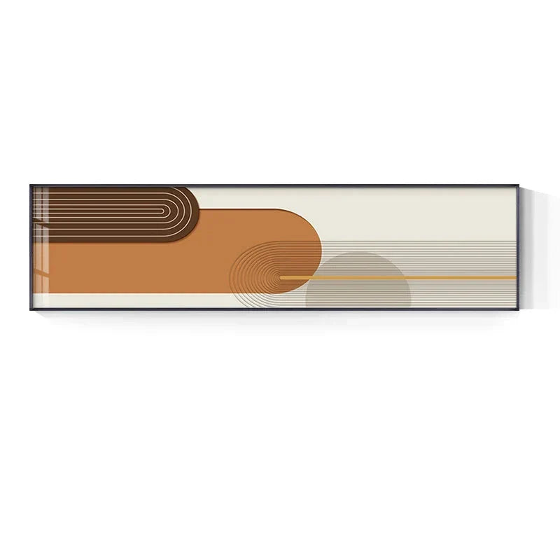 Geometrische Kurvenlinien Erdtöne Wandkunst Fine Art Leinwanddrucke Moderne Breitformatbilder Für Das Wohnzimmer Über Der Couch Kunst Für Über Dem Bett