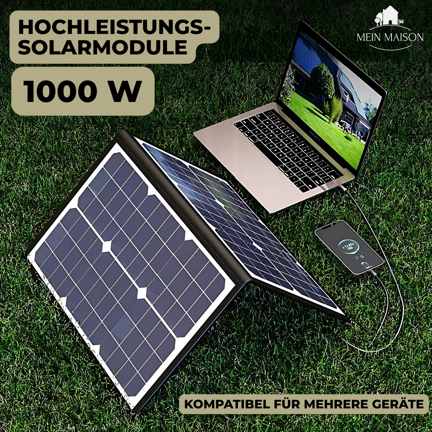 PowerFlex 1000W Faltbares Solarpanel – Tragbare Solarenergie für Camping und Outdoor | Brehn
