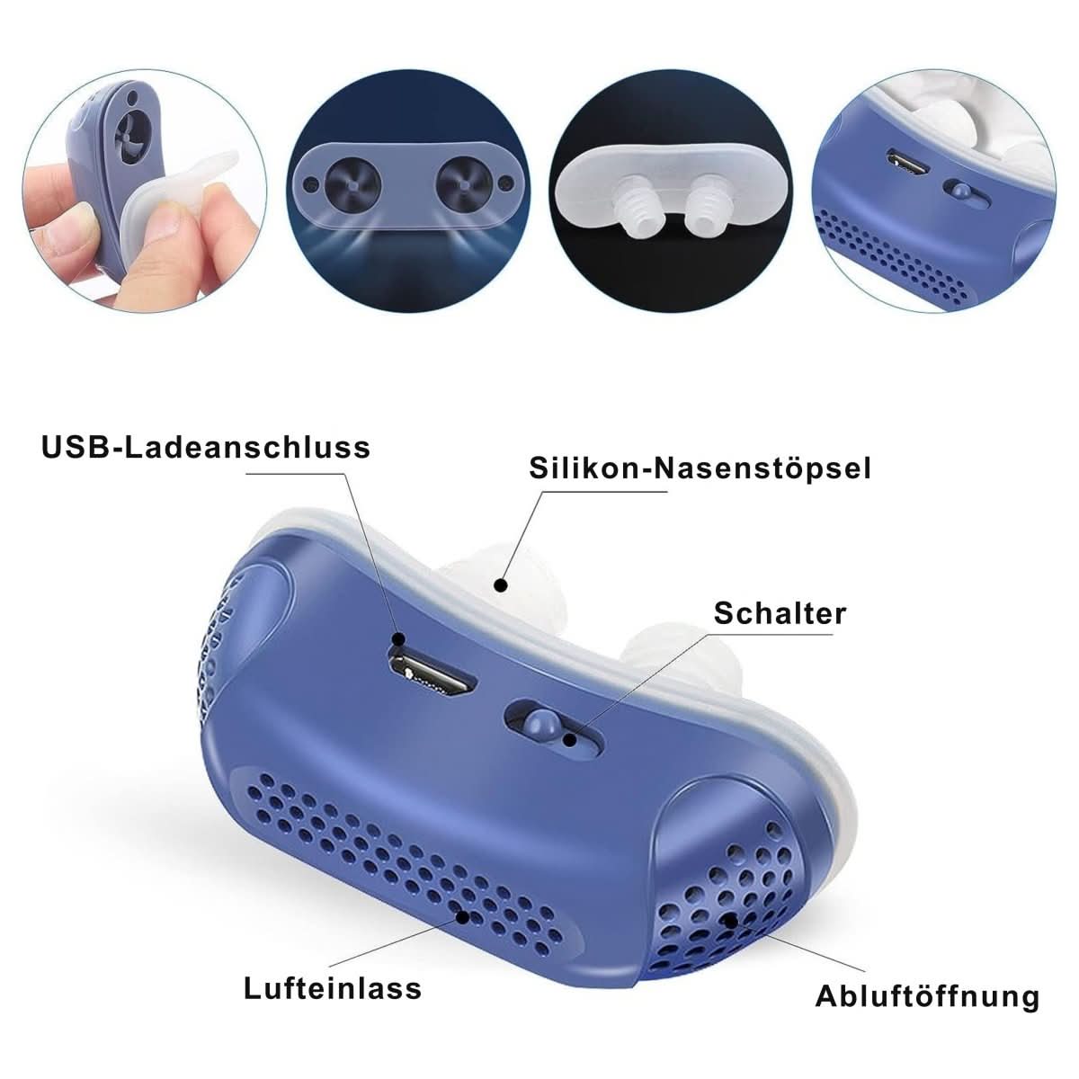 Kompaktes CPAP-Gerät gegen Schnarchen und Schlafapnoe
