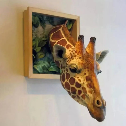 Giraffe Kopf - Wanddekoration - 3D Skulptur - Lebensechte Dekoration