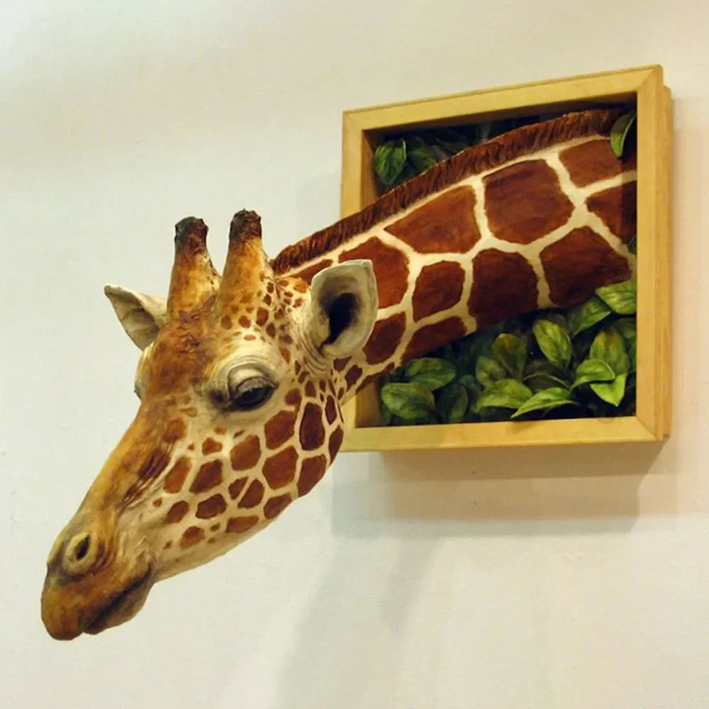Giraffe Kopf - Wanddekoration - 3D Skulptur - Lebensechte Dekoration