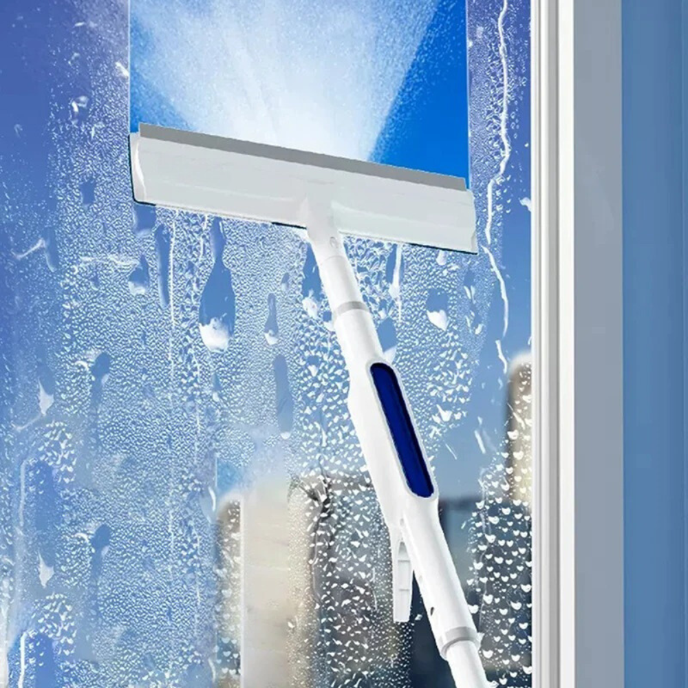 3-in-1 Rotierbarer Fensterreiniger mit Teleskopgriff und Sprühfunktion | Brehn