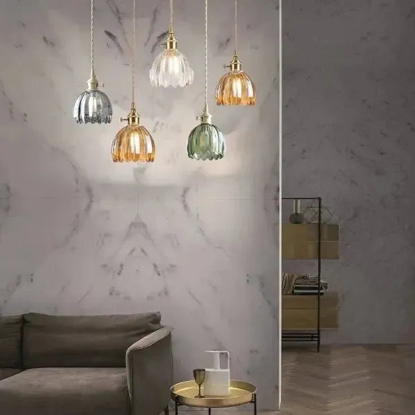Brehn | Elegante Glas-Hängelampe in Blumenform