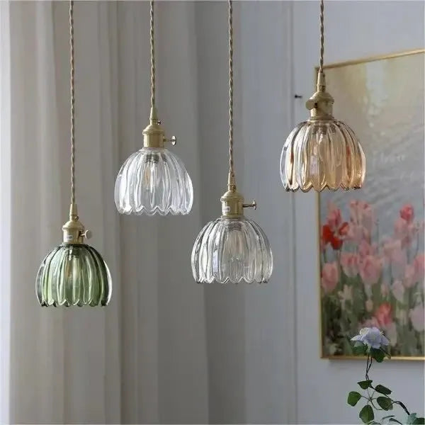 Brehn | Elegante Glas-Hängelampe in Blumenform