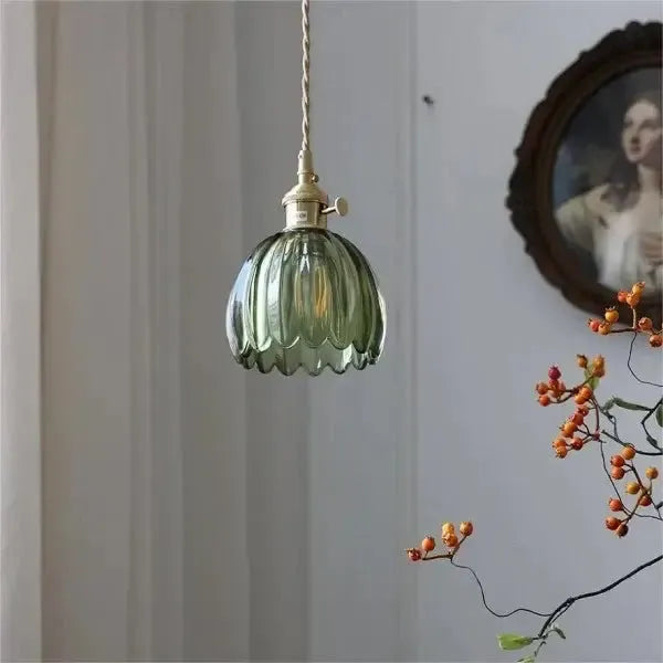 Brehn | Elegante Glas-Hängelampe in Blumenform