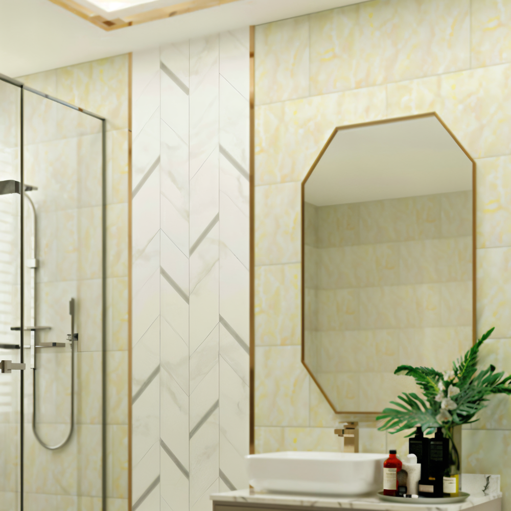 BowLift | GlossyLux PVC Wall Panels – Waterproof & Self-Adhesive for Bathroom & Kitchen (30×60 cm)