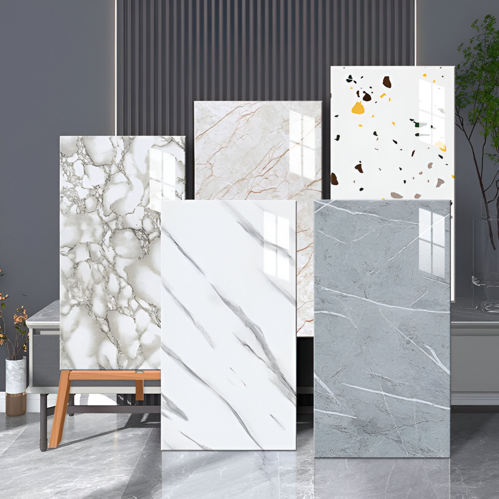 BowLift | GlossyLux PVC Wall Panels – Waterproof & Self-Adhesive for Bathroom & Kitchen (30×60 cm)
