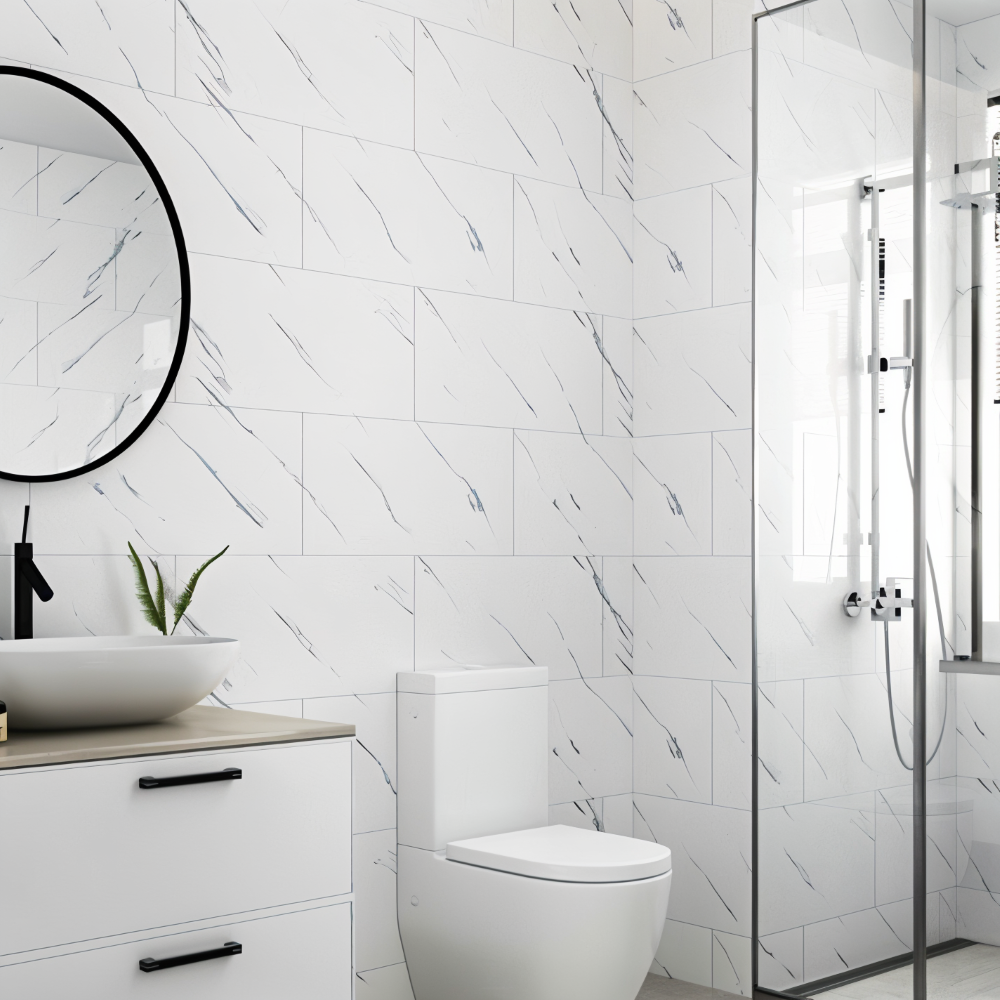 Brehn | GlossyLux PVC Wandpaneele – Wasserfest & Selbstklebend für Bad & Küche (30×60 cm)