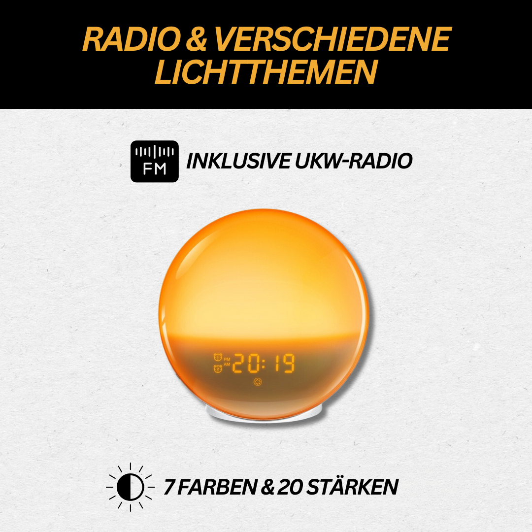 Brehn | Natürliche Radio-Wecker mit Lichtwecker - GlowRise