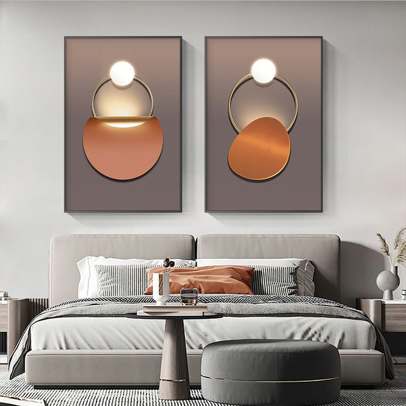 Goldener Ring Moderne Ästhetik Abstrakte Wandkunst Feinart Leinwanddrucke Geometrische Bilder Für Luxuriöses Wohnzimmer Esszimmer, Home Office Dekor | Brehn