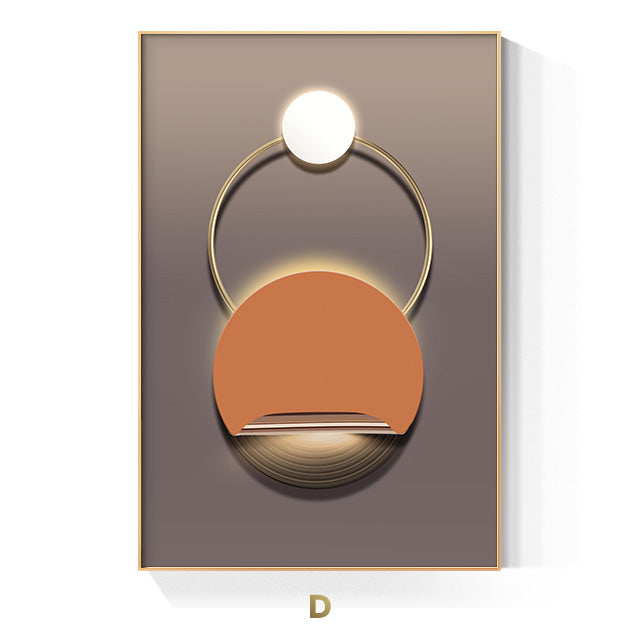 Goldener Ring Moderne Ästhetik Abstrakte Wandkunst Feinart Leinwanddrucke Geometrische Bilder Für Luxuriöses Wohnzimmer Esszimmer, Home Office Dekor | Brehn