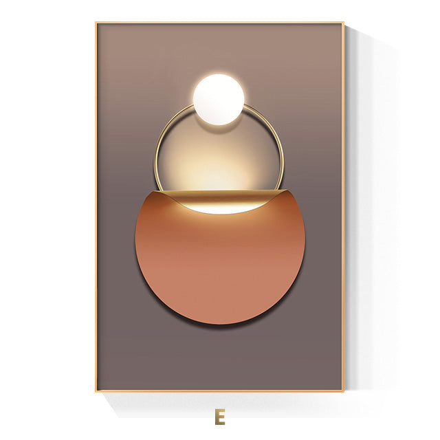 Goldener Ring Moderne Ästhetik Abstrakte Wandkunst Feinart Leinwanddrucke Geometrische Bilder Für Luxuriöses Wohnzimmer Esszimmer, Home Office Dekor | Brehn