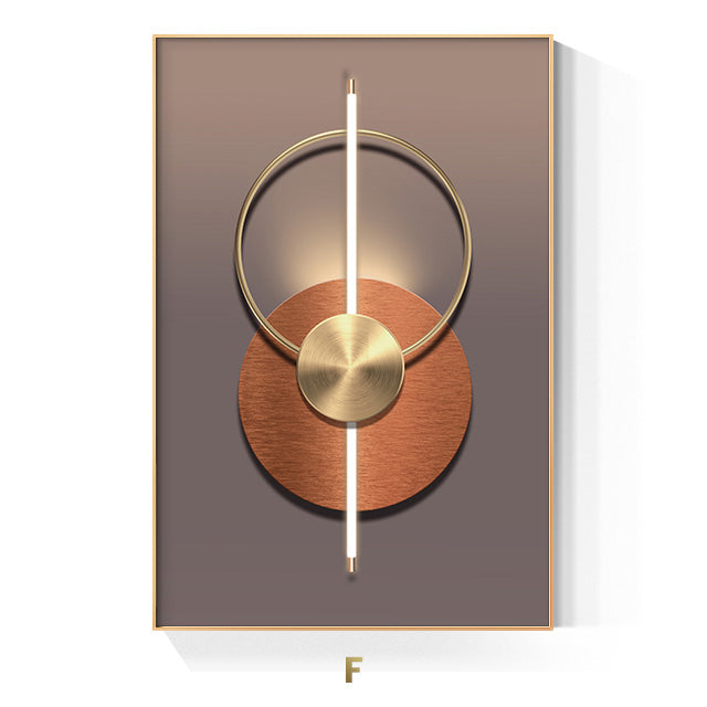Goldener Ring Moderne Ästhetik Abstrakte Wandkunst Feinart Leinwanddrucke Geometrische Bilder Für Luxuriöses Wohnzimmer Esszimmer, Home Office Dekor | Brehn
