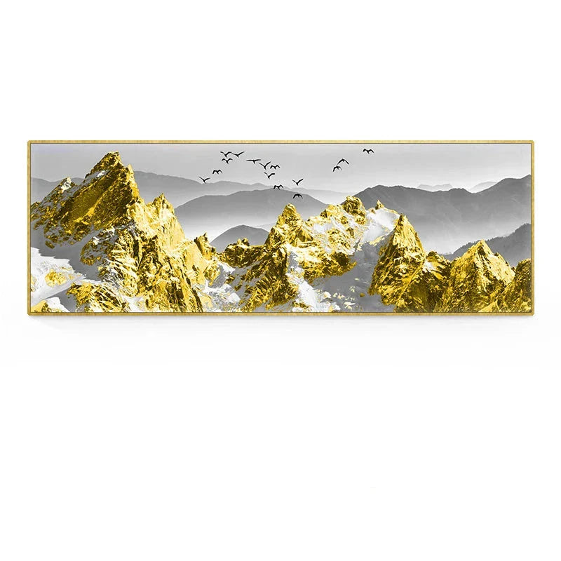 Golden Mountain Landschaft Weitformat Wandkunst Feinart Leinwanddrucke Große Größen Bilder Für Über Das Sofa Bild Für Über Das Bett