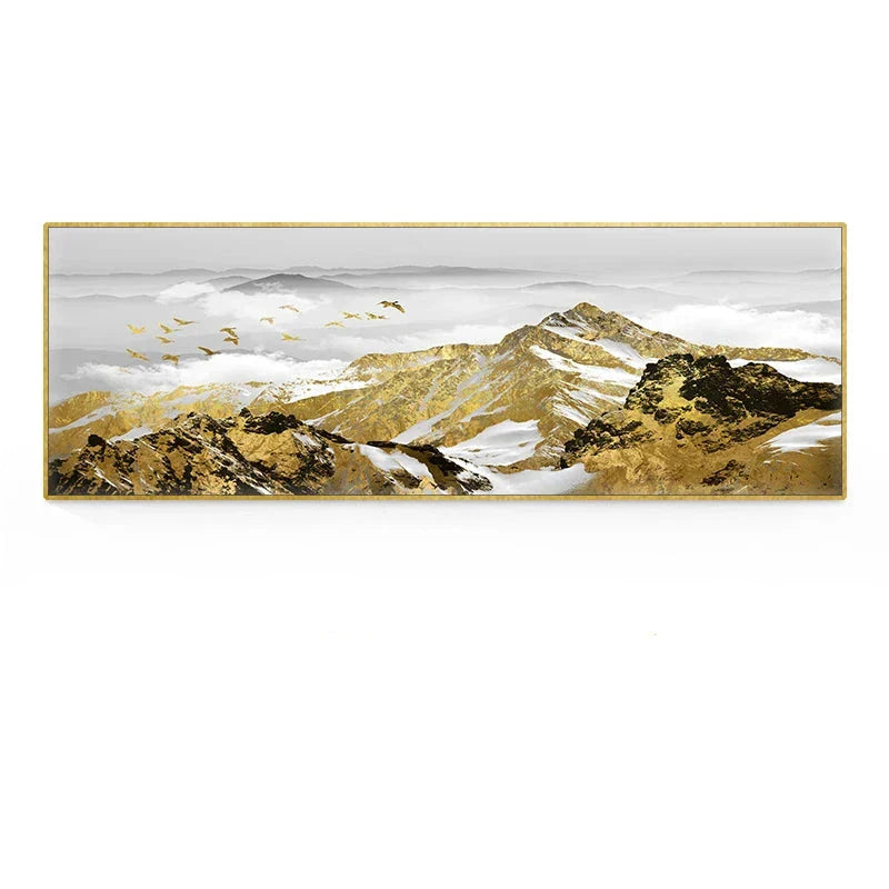 Golden Mountain Landschaft Weitformat Wandkunst Feinart Leinwanddrucke Große Größen Bilder Für Über Das Sofa Bild Für Über Das Bett
