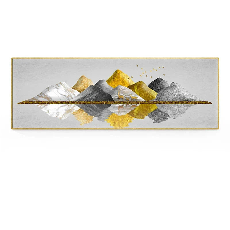Golden Mountain Landschaft Weitformat Wandkunst Feinart Leinwanddrucke Große Größen Bilder Für Über Das Sofa Bild Für Über Das Bett