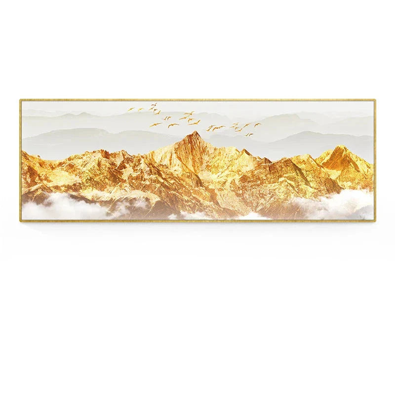 Golden Mountain Landschaft Weitformat Wandkunst Feinart Leinwanddrucke Große Größen Bilder Für Über Das Sofa Bild Für Über Das Bett