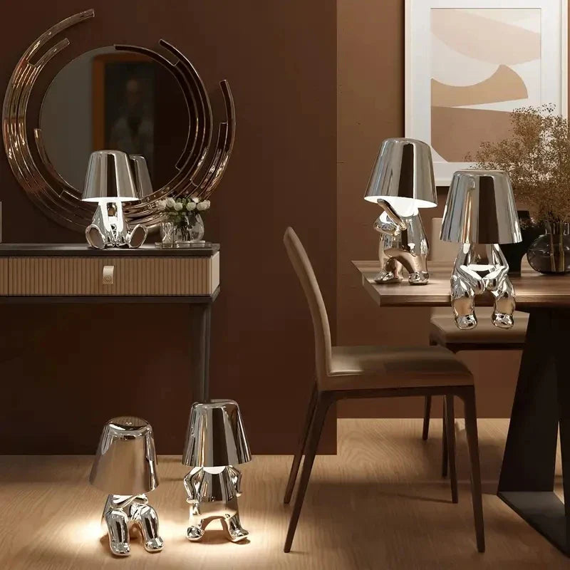 Moderne LED Tischlampe im Skulptur-Design – Dekorative Statue Lampe für Wohnzimmer | Brehn