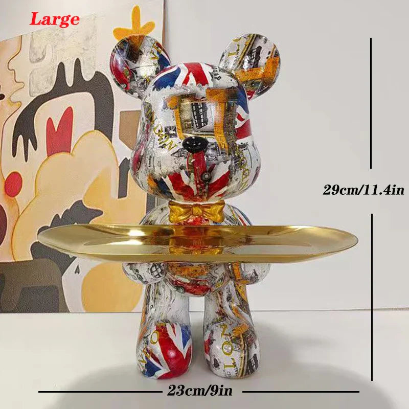 Graffiti-Bärenfigur Schlüsselaufbewahrung