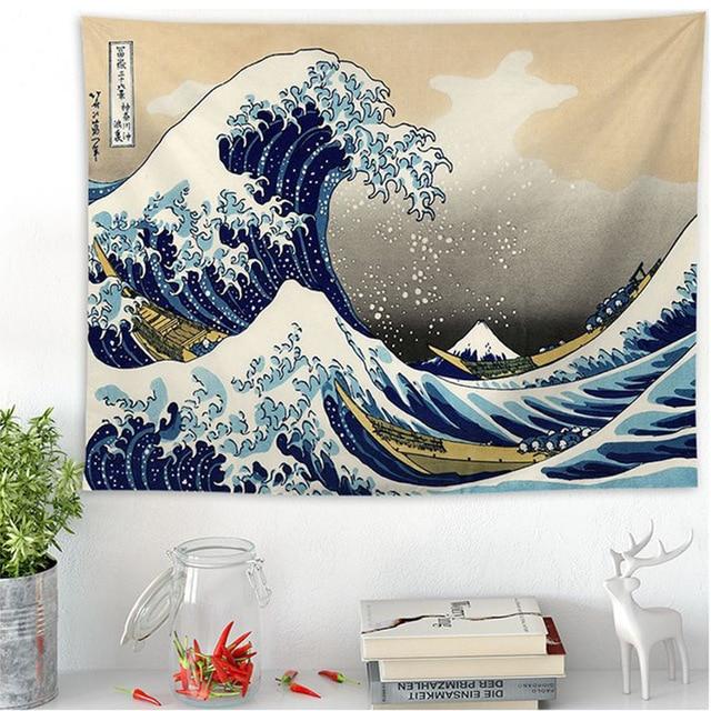 "Große Welle" von Kanagawa Wandteppich | Brehn
