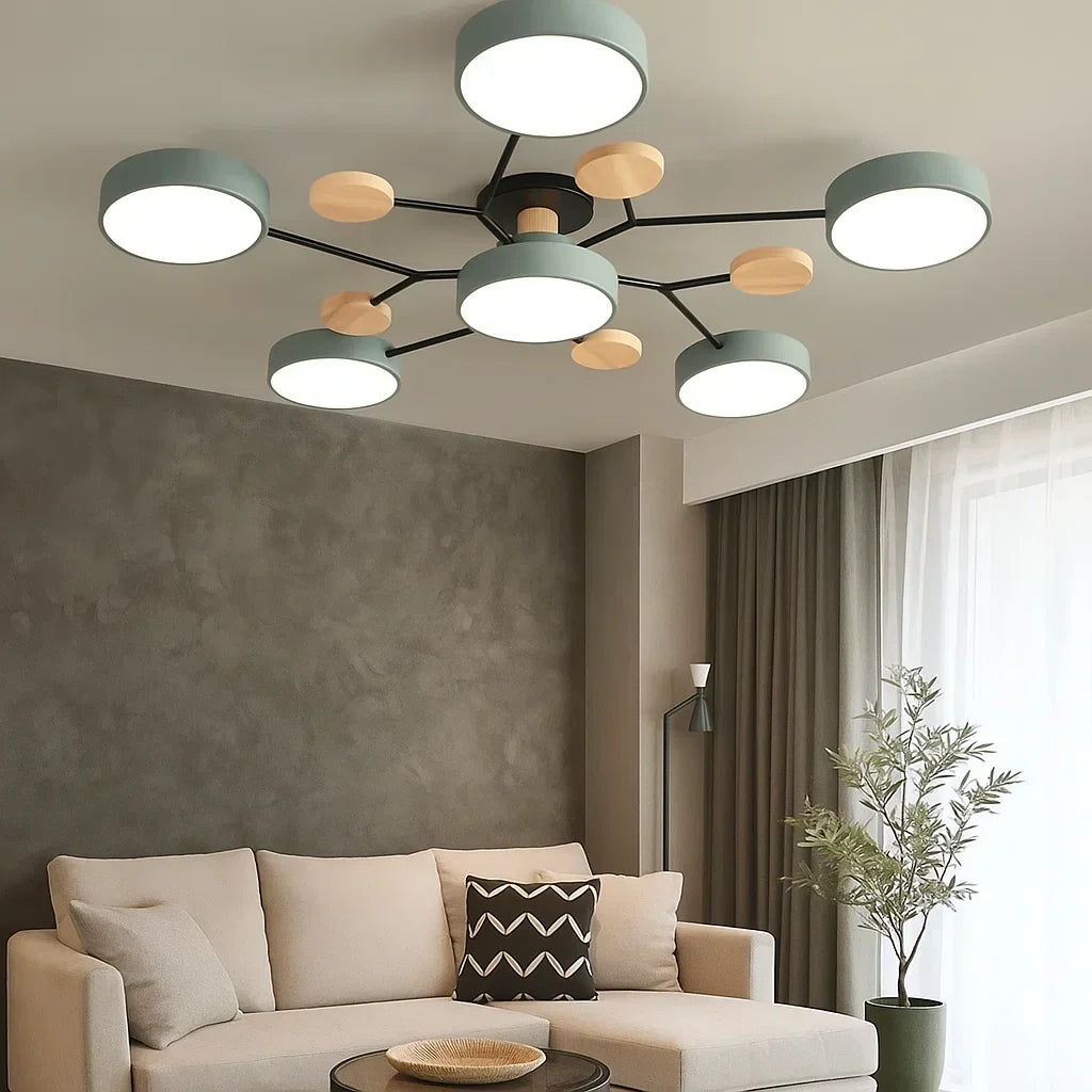 Moderne LED-Deckenleuchte, flache Montage