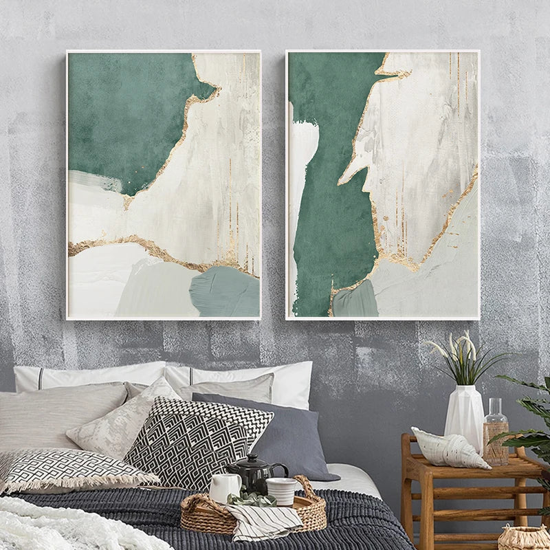 Grün Braun Nordisch Abstrakt Geomorphe Wandkunst Feine Kunstleinwand Drucke Bilder Für Moderne Wohnung Wohnzimmer Home Office Kunst Dekor