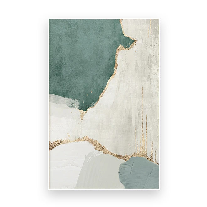 Grün Braun Nordisch Abstrakt Geomorphes Wandkunst Fine Art Leinwanddrucke Bilder für moderne Wohnung Wohnzimmer Home Office Kunst Dekor | Brehn