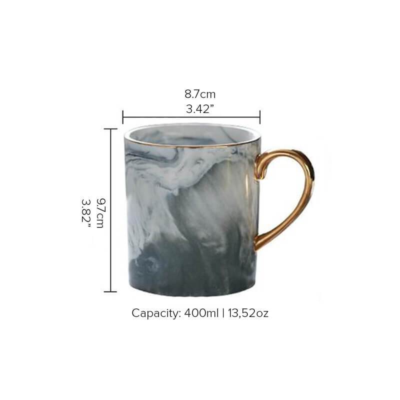 Goldrandige Marmor Kaffeetasse | Brehn
