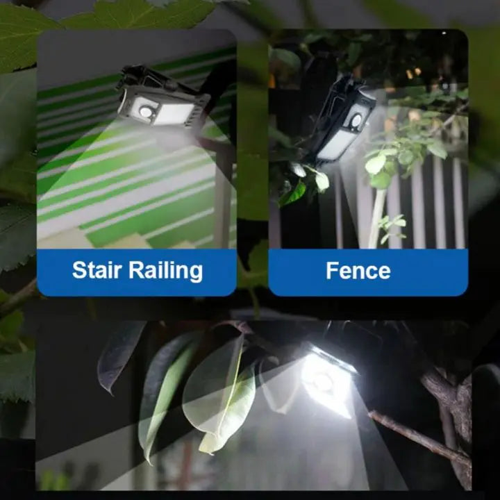 Große Solar-LED-Außenlampe – Mit Clip und Bewegungsmelder