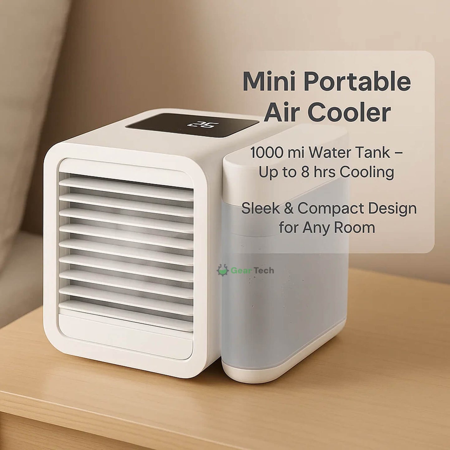 MicroCool Mini Klimaanlage Tragbarer Verdunstungsschwamm-Kühler mit 1000ml Wassertank | Brehn