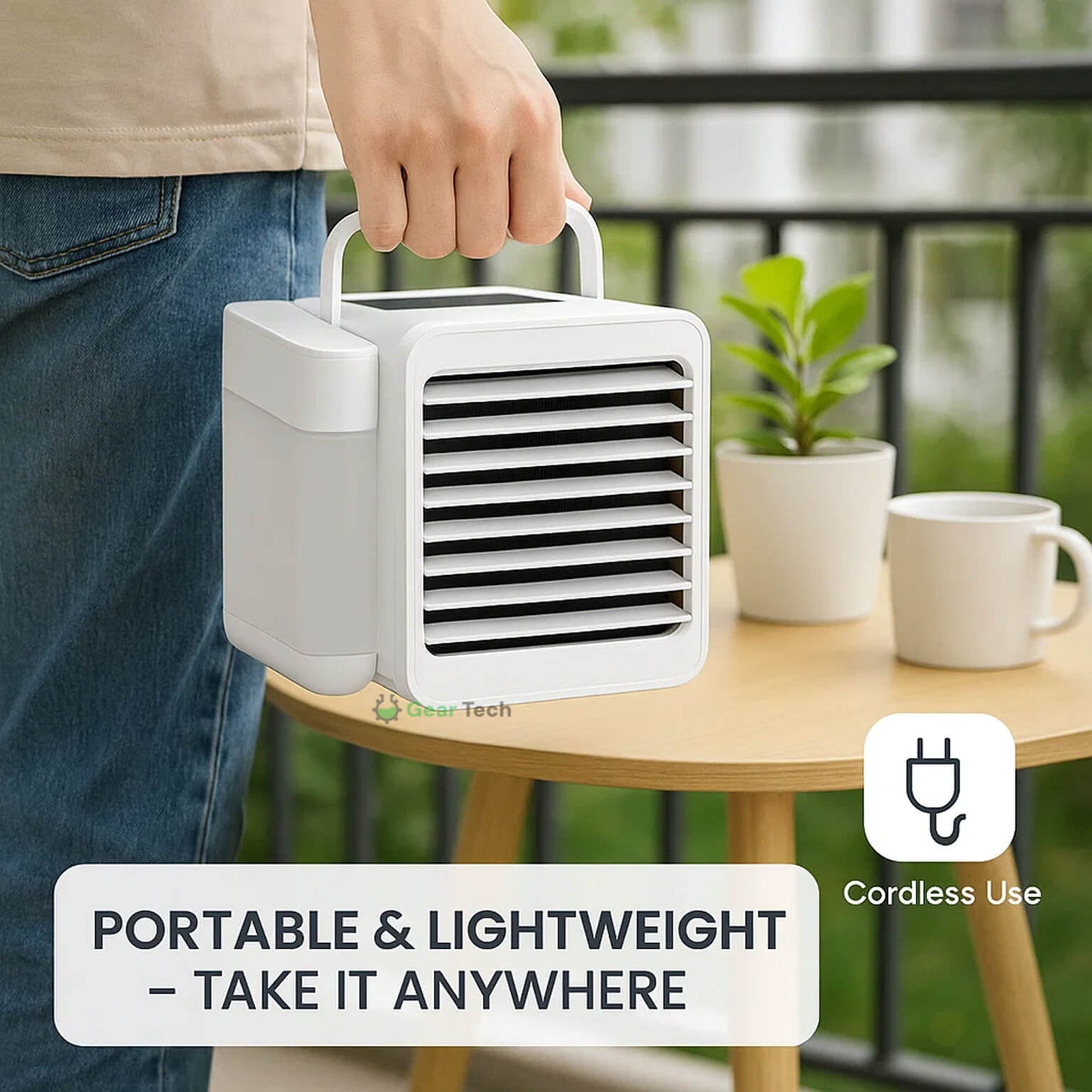 MicroCool Mini Klimaanlage Tragbarer Verdunstungsschwamm-Kühler mit 1000ml Wassertank | Brehn
