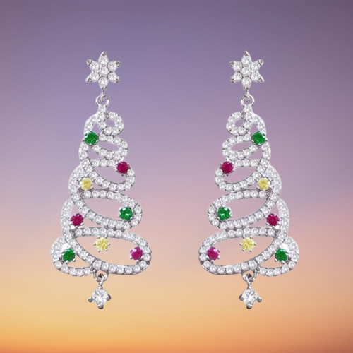 Brehn | Mini Elegante Weihnachtsbaum Ohrringe
