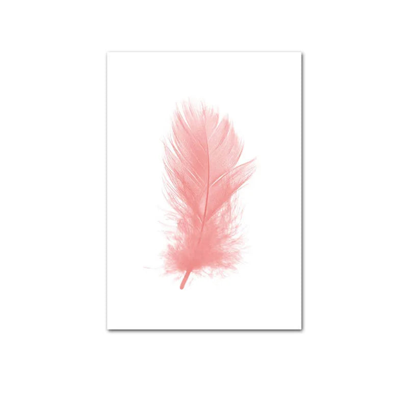Blush Pink Love Feather Wandkunst Feine Kunst Leinwanddrucke Minimalistische Mode Bilder Für Wohnzimmer Mädchen Schlafzimmer Mode Kunst Dekor | Brehn