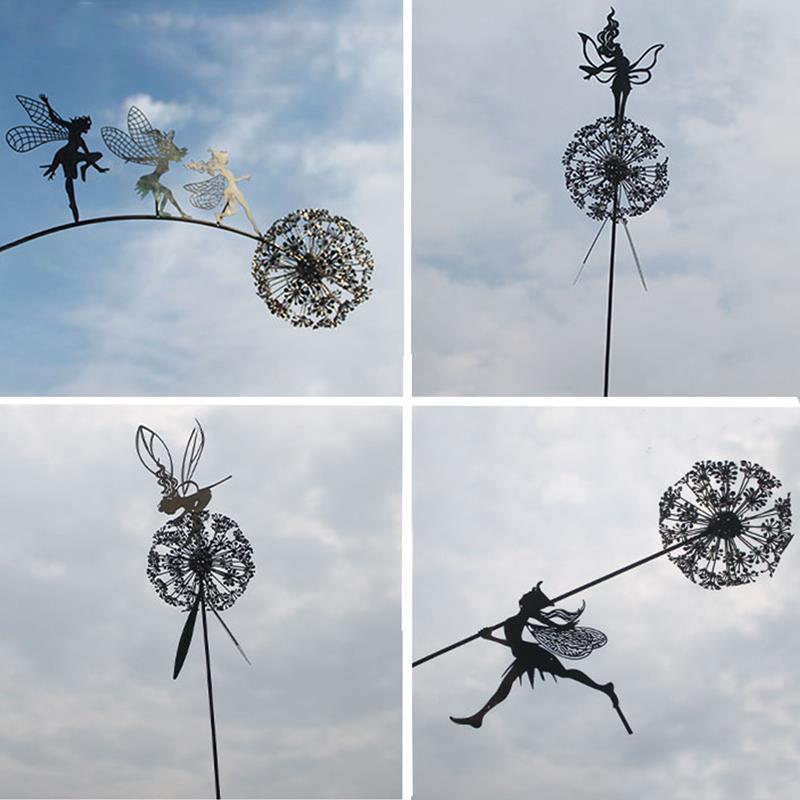 Feen und Löwenzahn Tanzen Gemeinsam Skulptur für Garten im Freien
