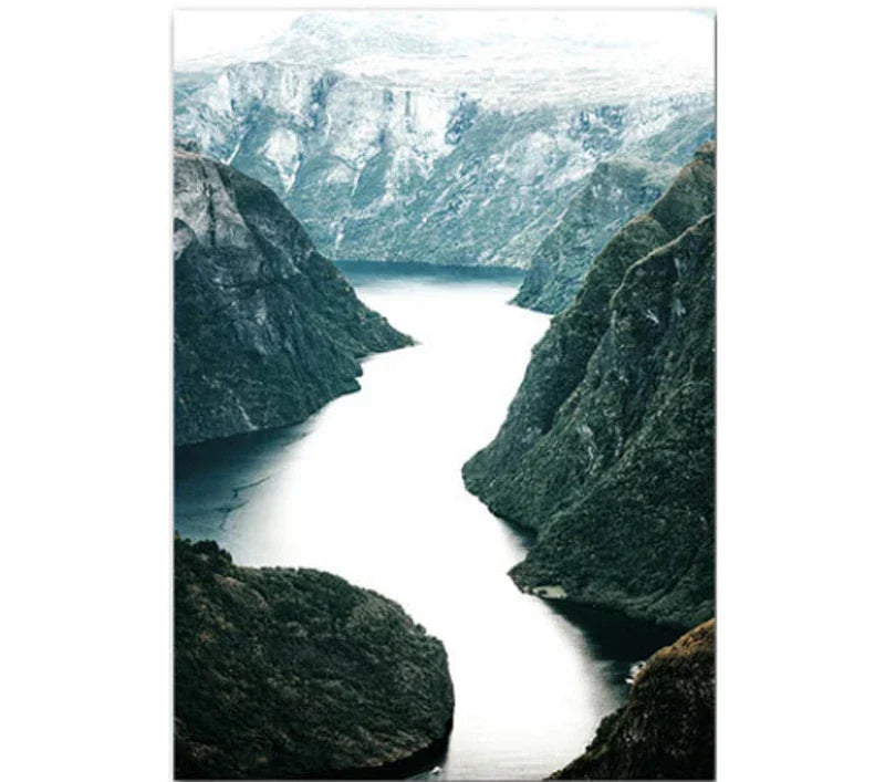 Bergsee Wildnis Landschaft Wandkunst Kunstdrucke Leinwand Poster Bilder von Ruhe für Wohnbereich Esszimmer Dekor