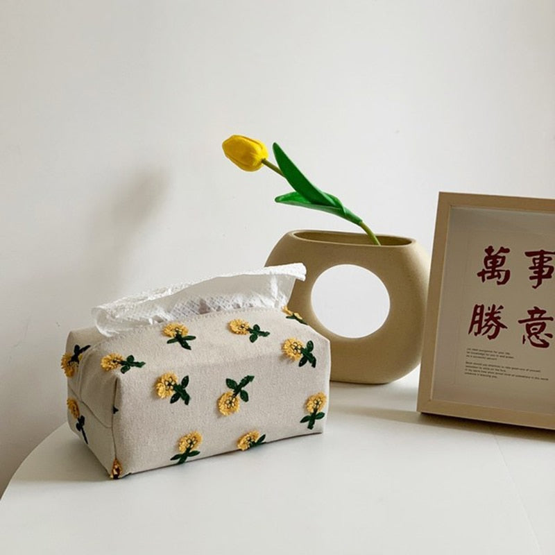 Japanischer Stil Umweltfreundliche Blumen Taschentuchbox