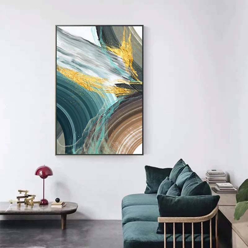 Abstracte grüne braune Farbexplosion Wandkunst Fine Art Leinwanddrucke moderne Farben Bilder für Wohnzimmer Esszimmer zeitgenössische Wohnkultur | Brehn