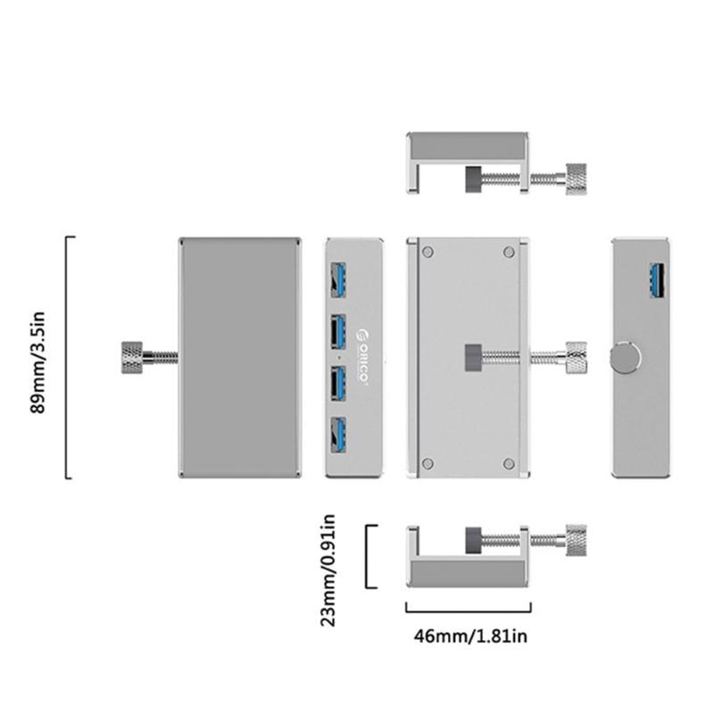 4-Port-Clip-Typ-USB-3.0-Aluminium-Hub | Brehn