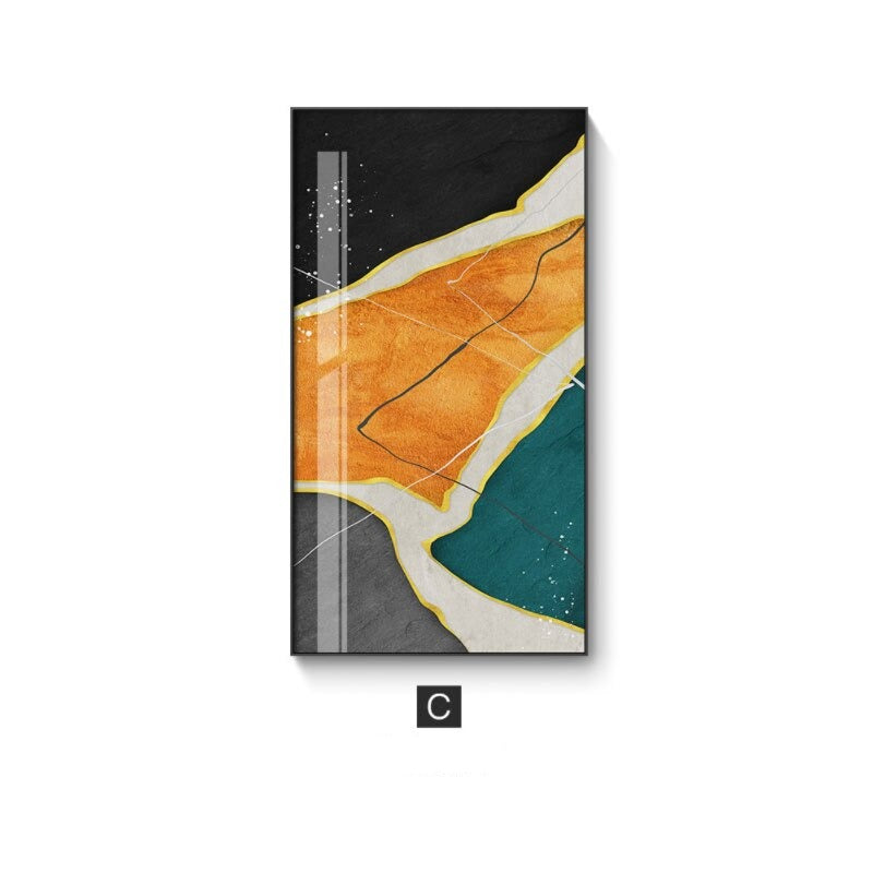 Abstrakte Goldene Regen Vertikale Format Wandkunst Fine Art Leinwanddrucke Bilder Für Eingangsbereich Empfang Wohnzimmer Kunst Dekor | Brehn